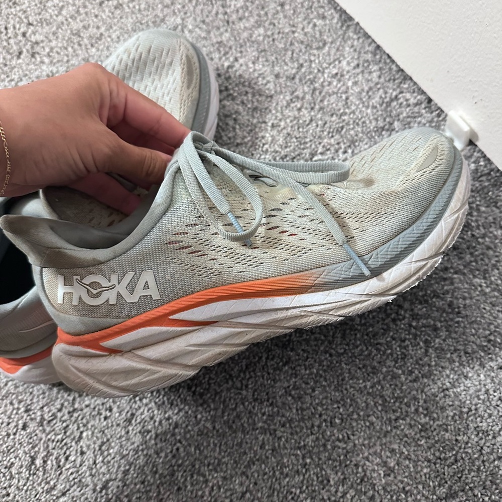 HOKA Women's Running Shoes - Cream and Orange